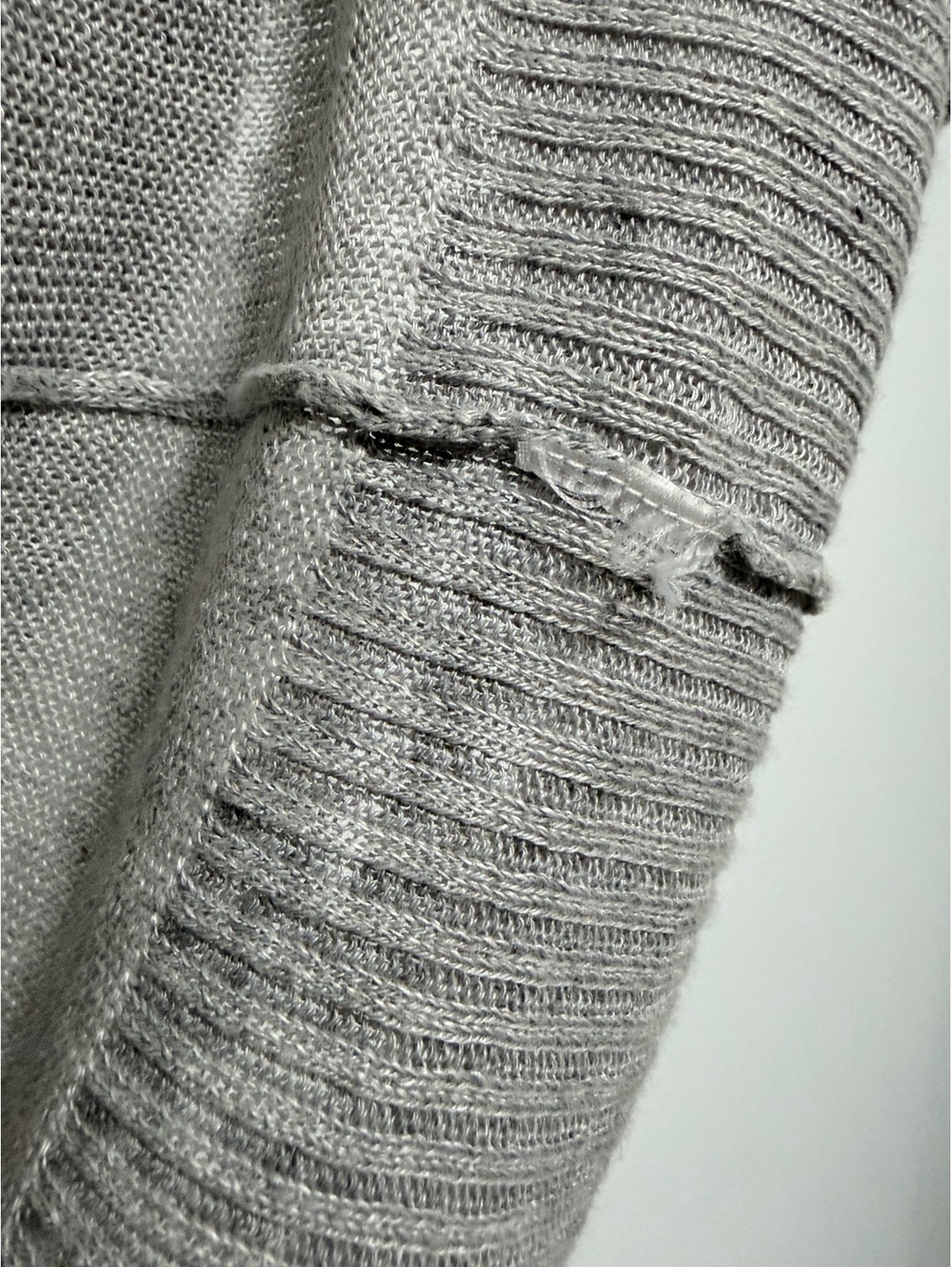 Eileen Fisher Sheer Gray Long Sleeve Linen Open Front Cardigan Sweater Size S - Picture 7 of 7